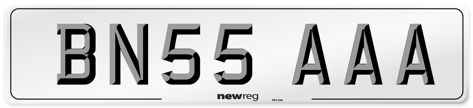 BN55 AAA Number Plate from New Reg